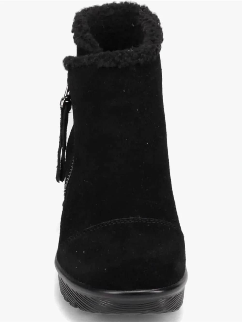Skechers Women's Black Suede Zip Ankle Winter Boot NWOB